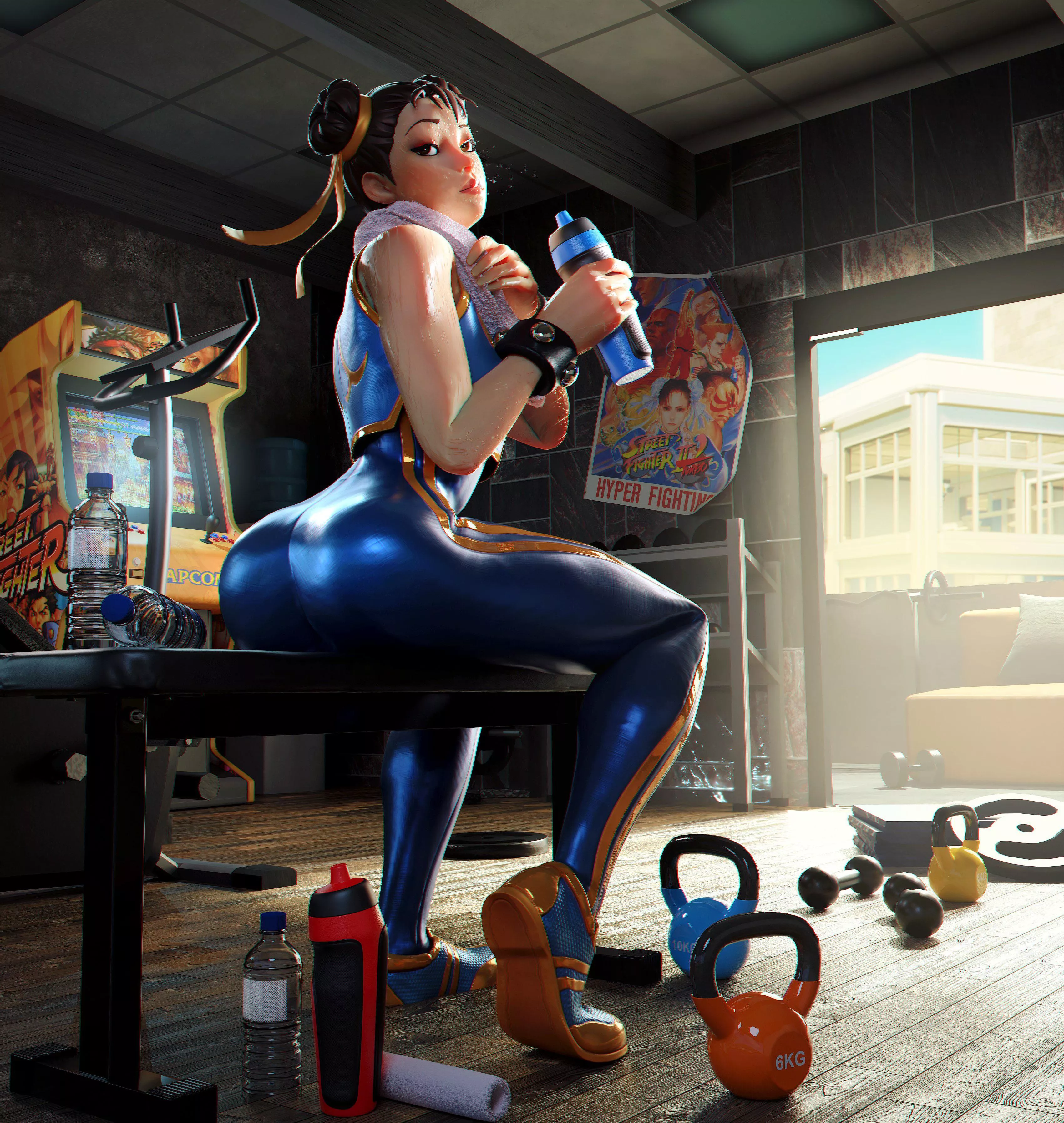 Chun-Li demonstrating the importance of fitness (INGYUARTS) [Street Fighter] posted by caput4ever