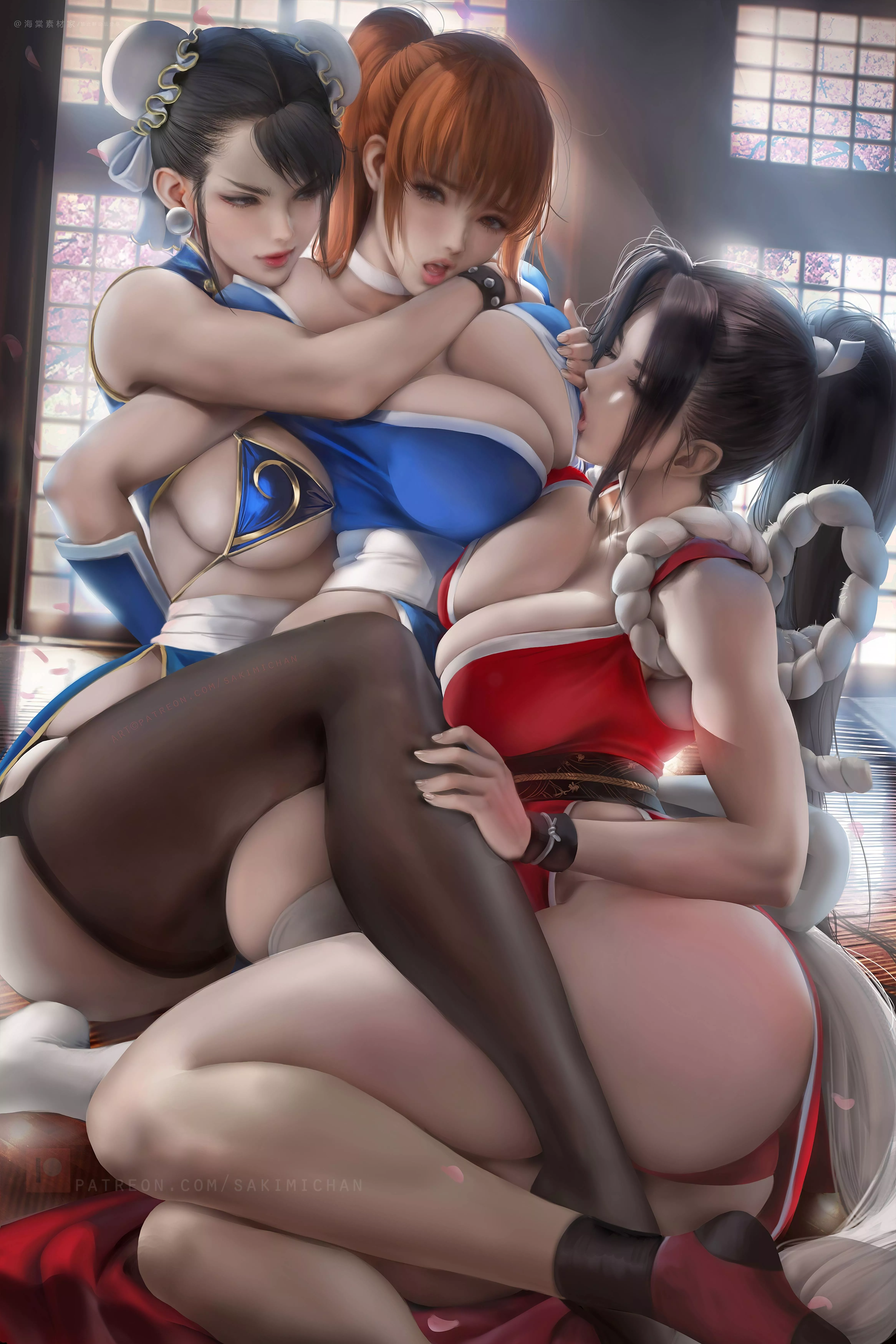 Chun-Li, Kasumi and Mai Shiranui - (Dead or Alive) (Street Fighter) (The King of Fighters) - [Sakimichan] posted by AtrosRH