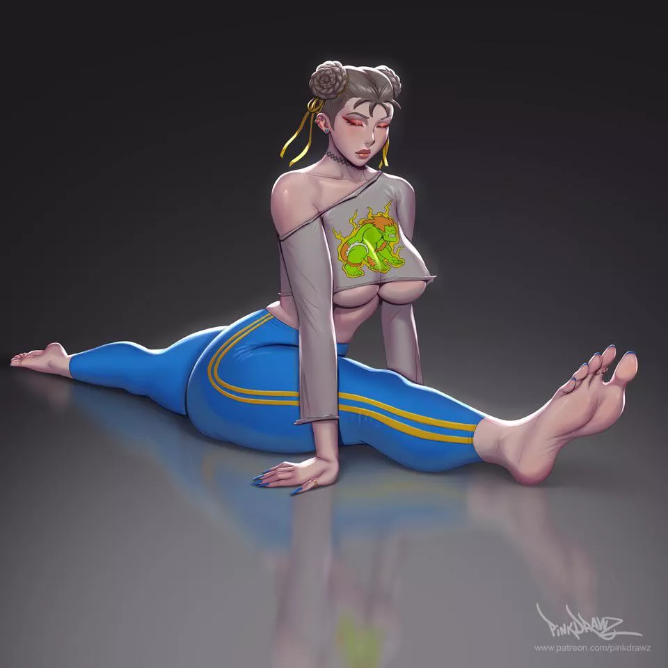 Chun-Li stretching (pinkdrawz) [Street Fighter] posted by caput4ever