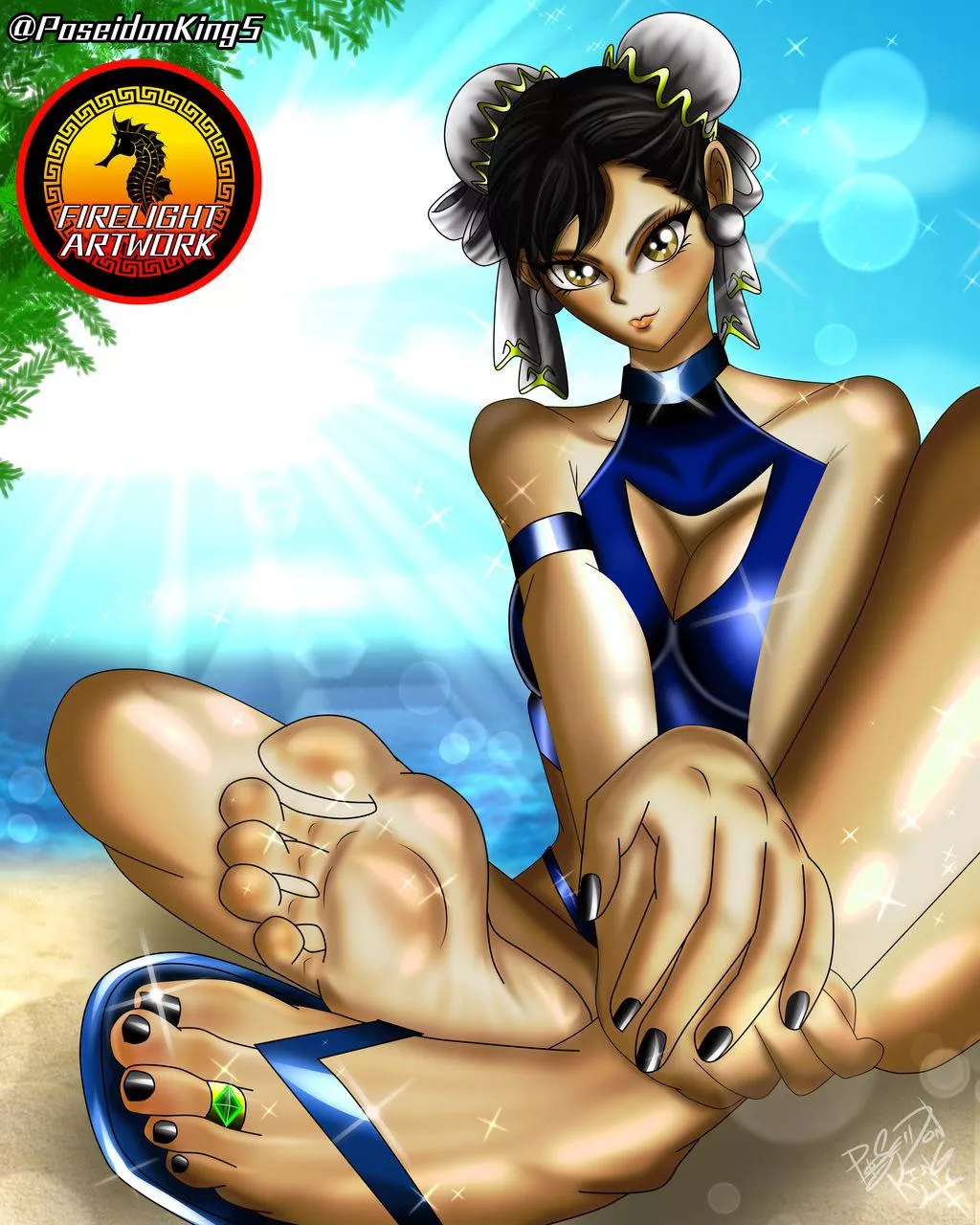 Chun-Li’s relaxing time (FirelightArtwork) [Street Fighter] posted by caput4ever