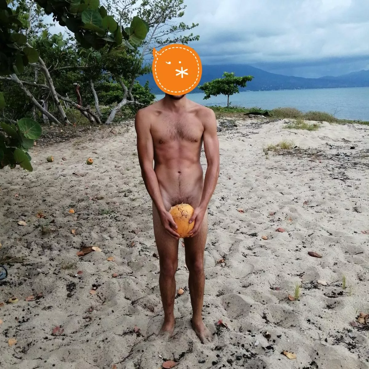 Coconut at the Beach posted by artistic-nude-dude