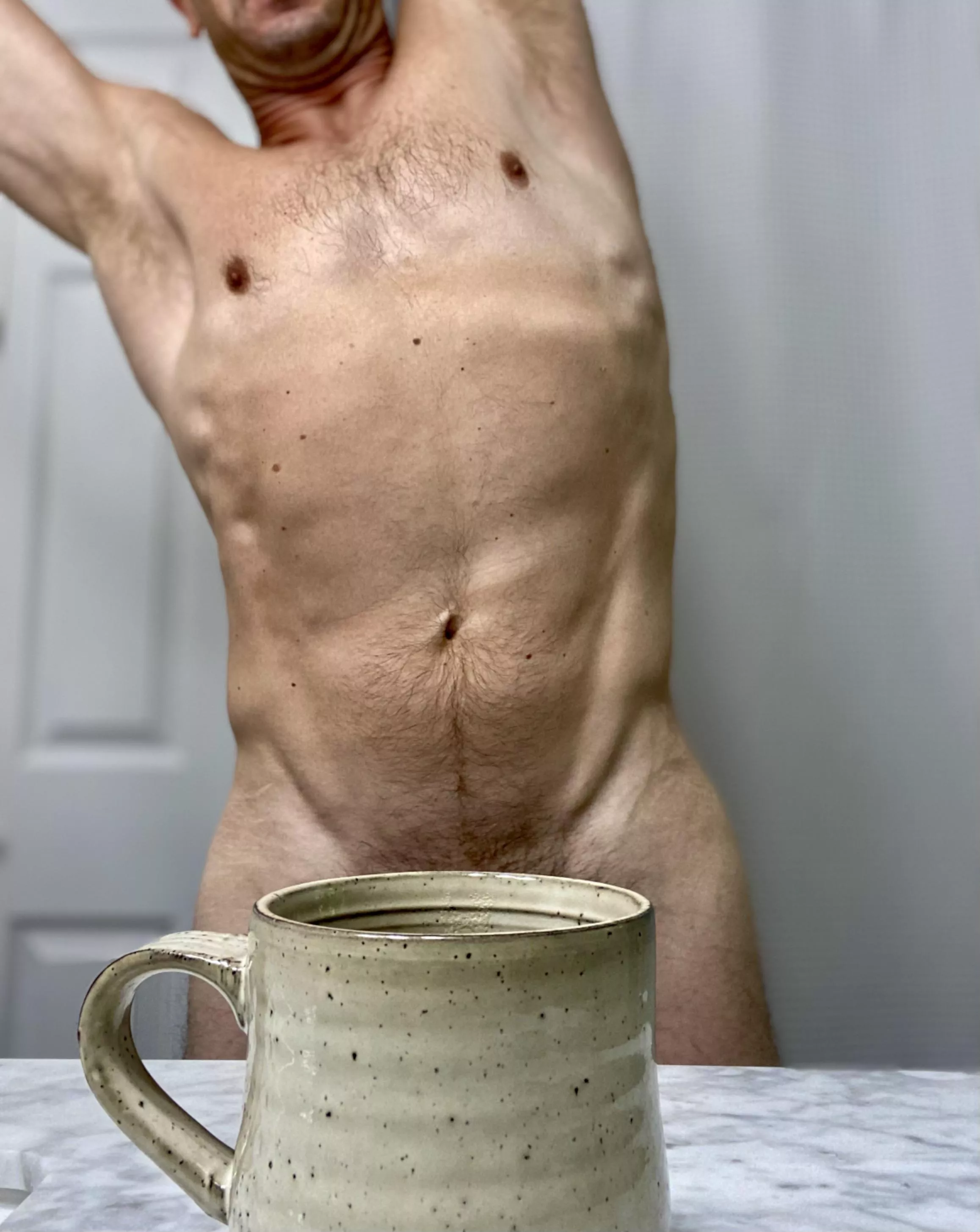 Coffee and a few good stretches are essentials for my morning. posted by hitchandgo2000