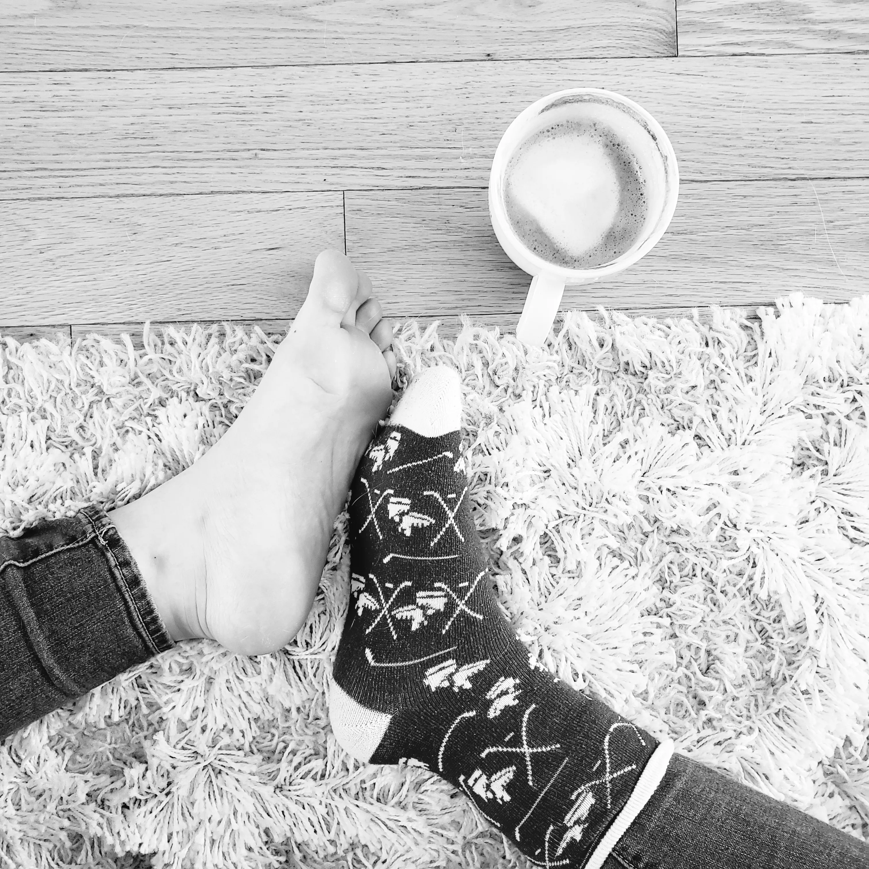 Coffee, Christmas sock and sole. Is there better than that? ☕🎄👣❤️ posted by Secret_Ellie