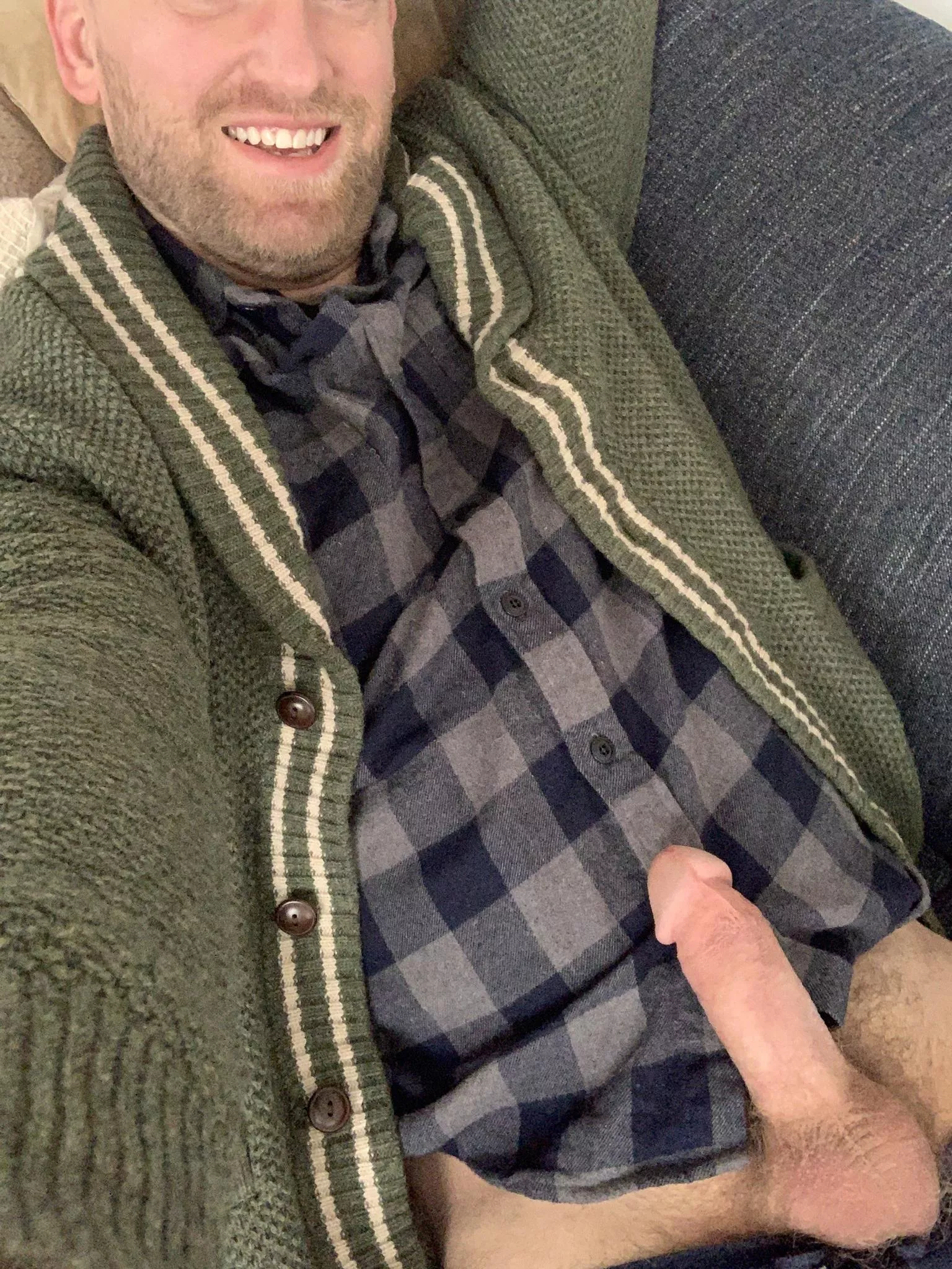 Coldest day of the year so I’m bundled up. Cardigan. Flannel. Just need a way to keep my dick warm. posted by makeokdecisions