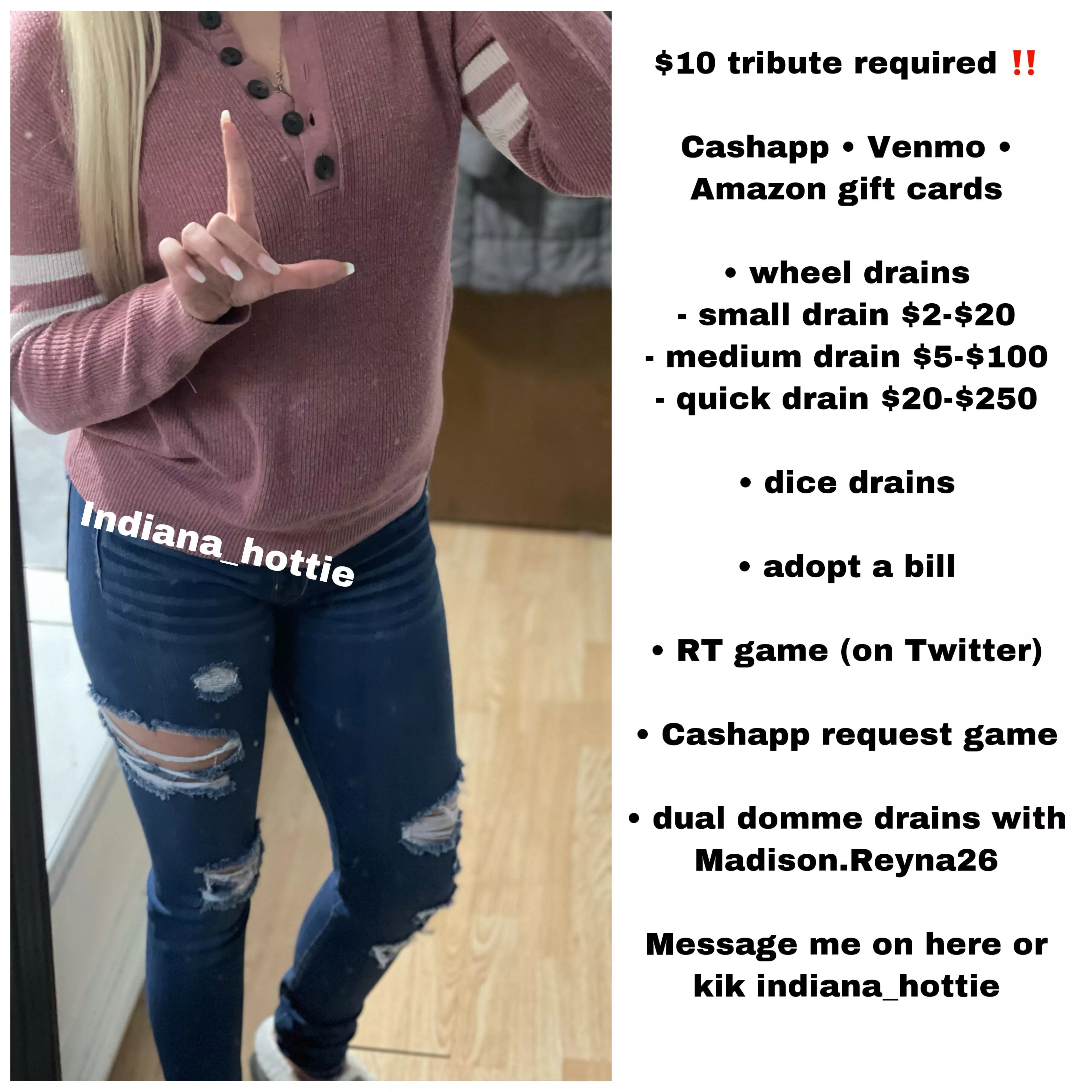 Come spoil goddess with birthday 🎂 drains! Approach tribute ready for fin[dom] drains. posted by indiana_hottie