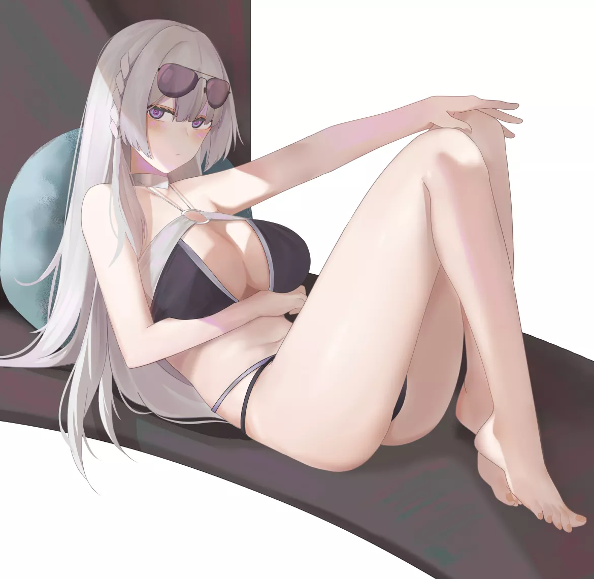 Commander, will you rub sun tan lotion on my thighs? You better not yet any ideas, Pervert.. (AK-15, Girl's Frontline, Task Force Defy) posted by YandereLover22