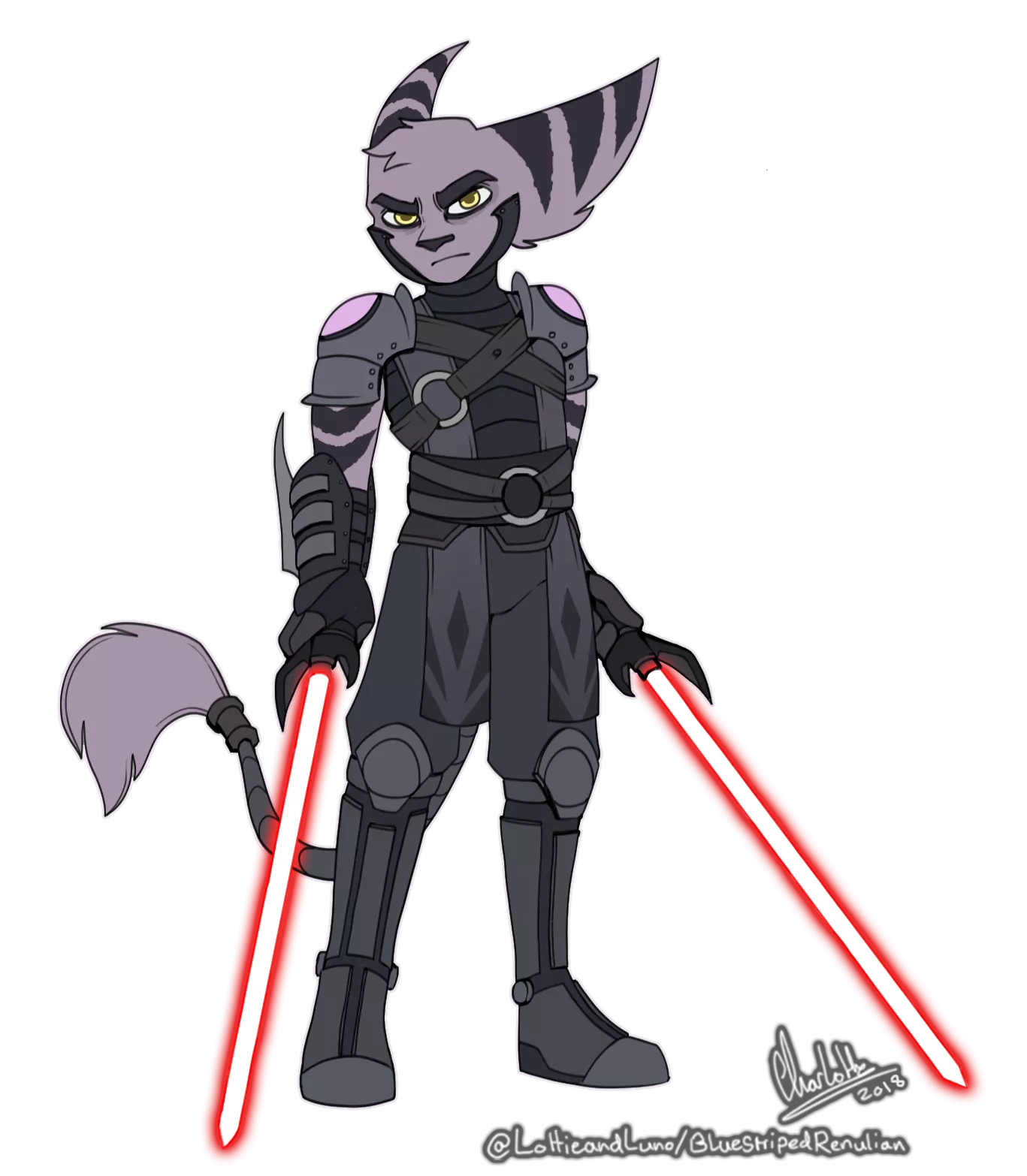 Commission for a friend on Deviantart, they asked me to draw their Lombax character as a Sith apprentice. This is a tad old but I felt like sharing :) posted by LottieandLuno