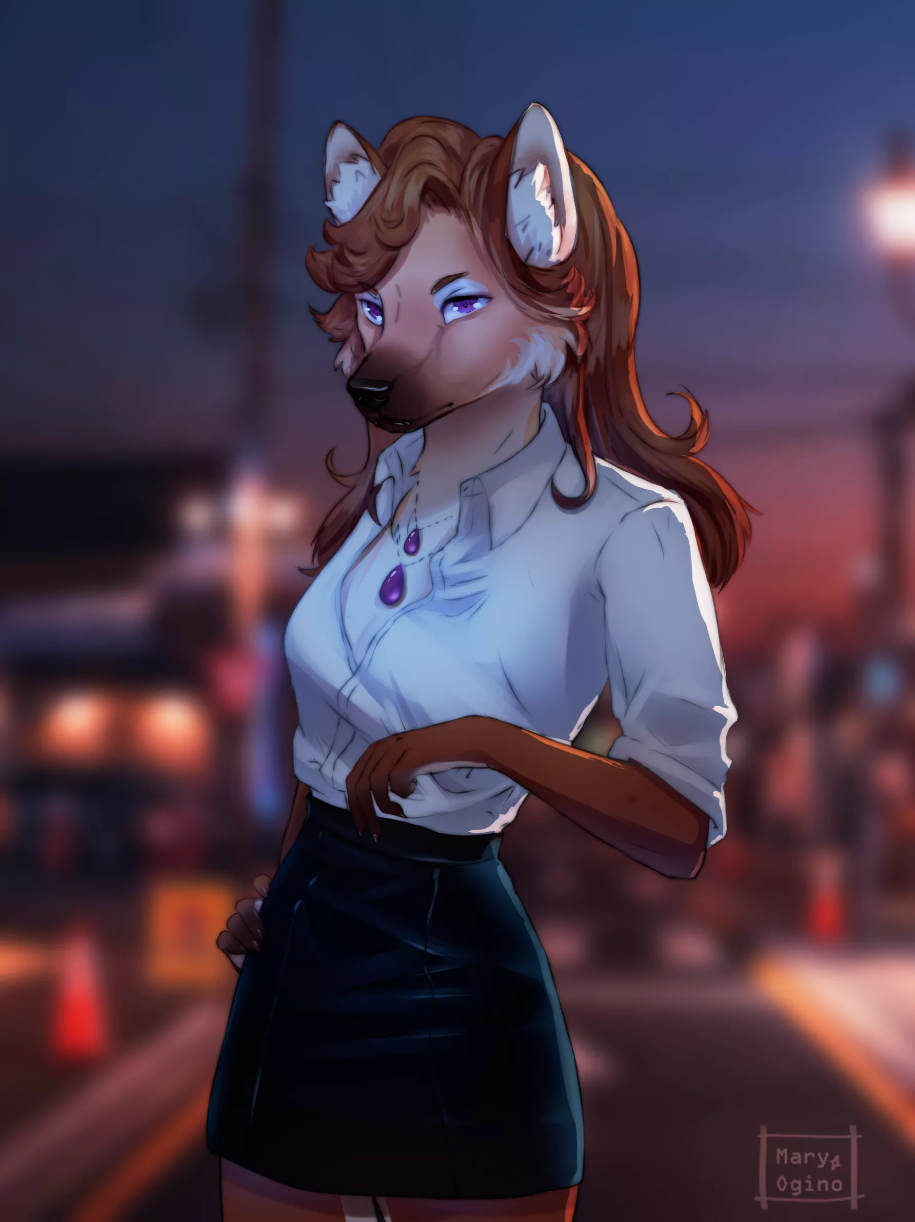 Commission i made recently. Maned wolf girl ❣️ (art by me: @ogino_mary on twitter) posted by MaryOgino