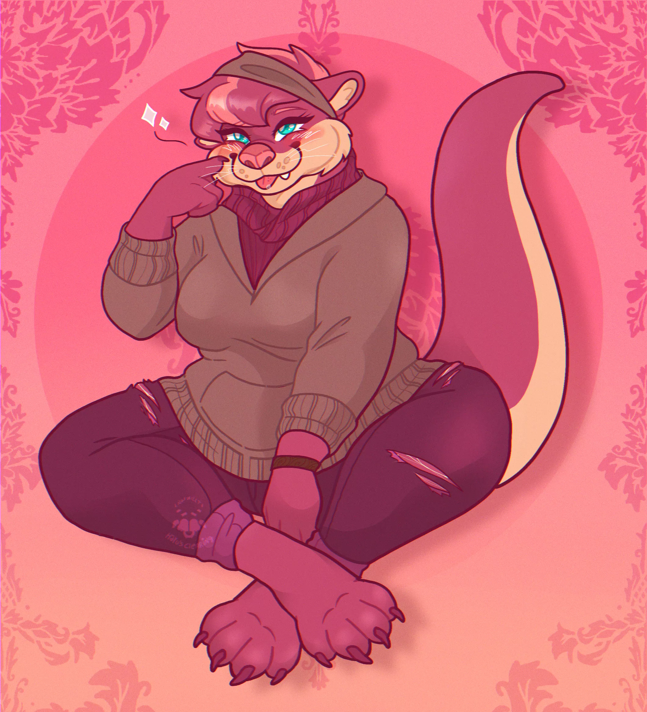 Comms finished for a cute otter on telegram! >< 🌸🦦 *wink* • COMMS OPEN• (@Narwillt on twitter) posted by HaruNarwillt