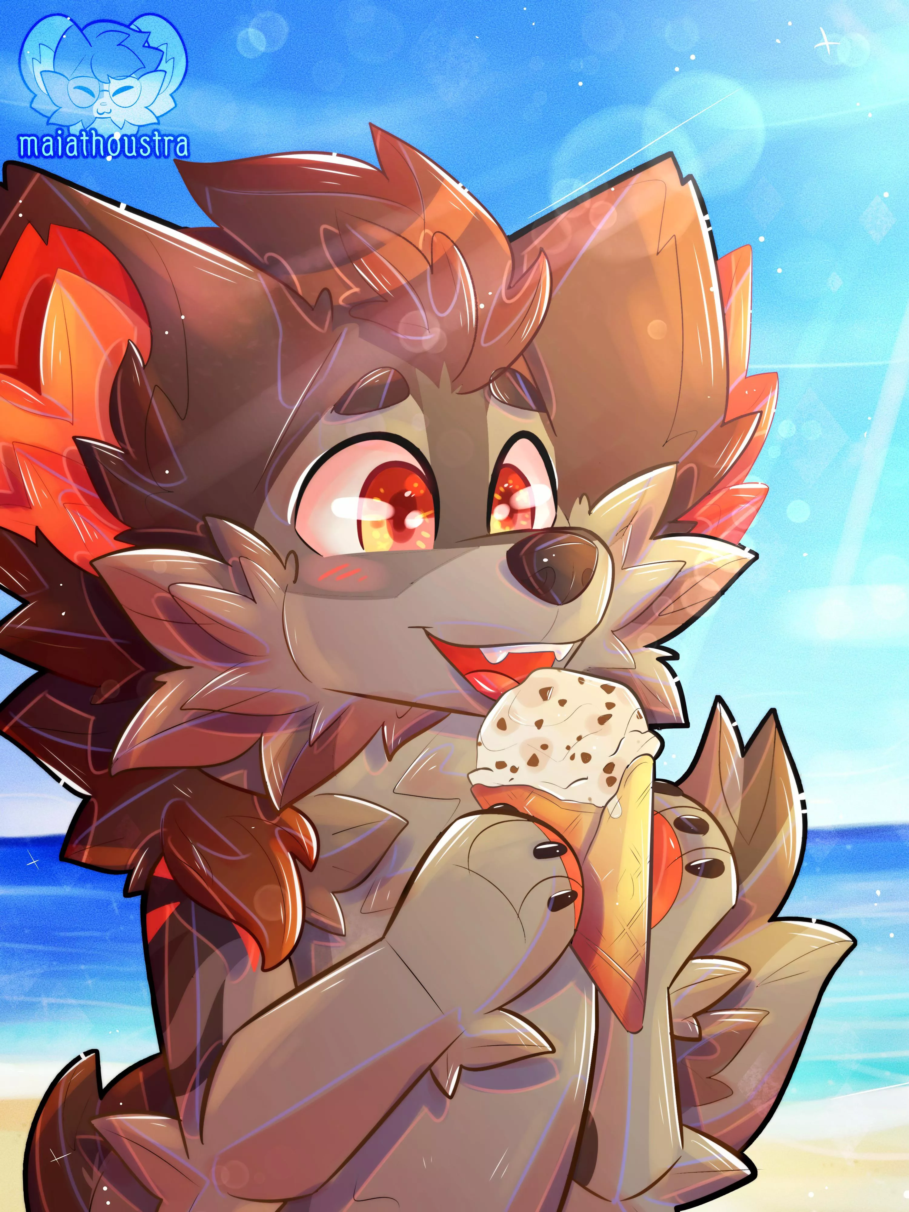 Cookie dough ~ Summer YCH for Thunder, art by me @maiathoustra posted by maiathoustra