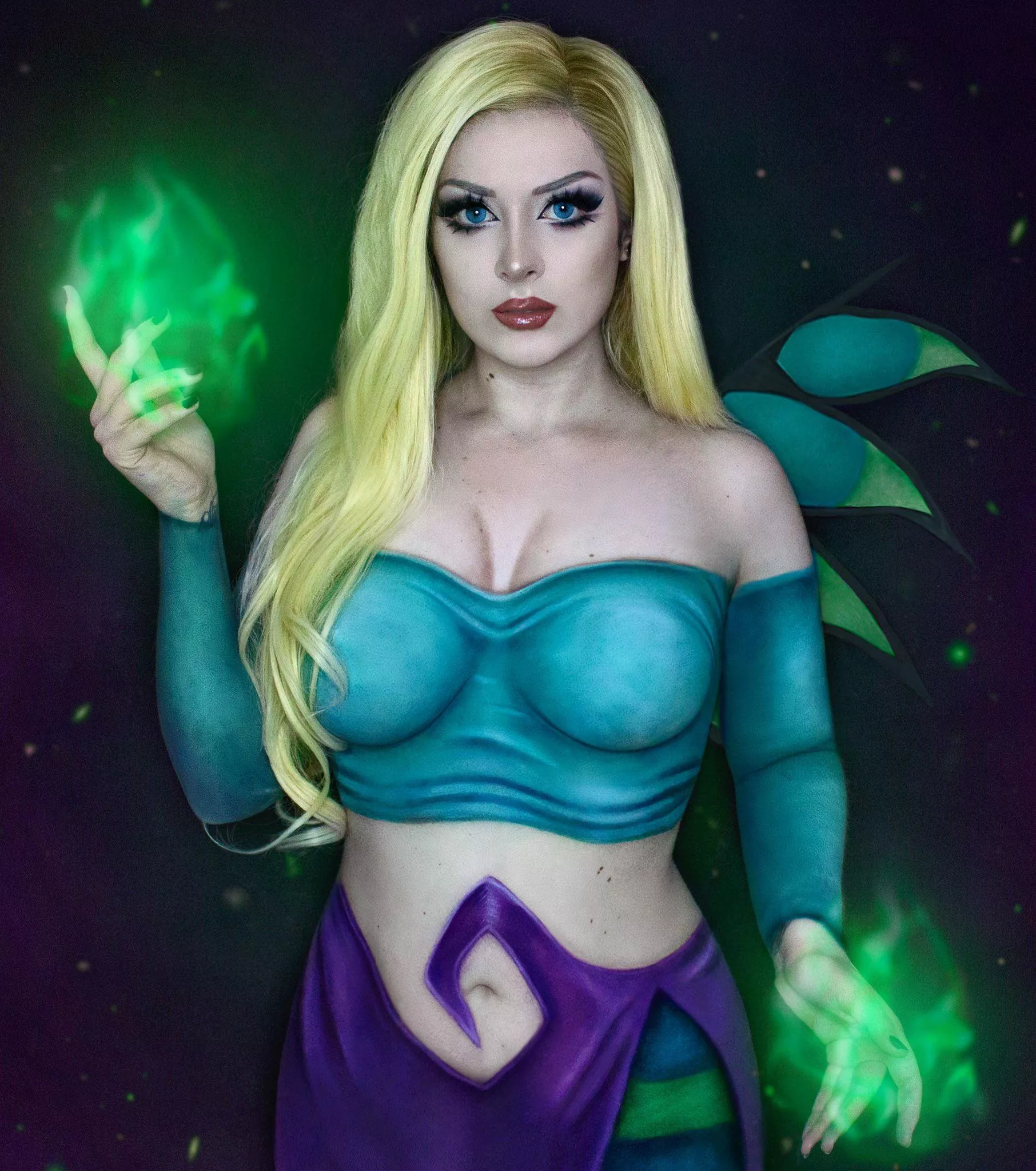 Cornelia Hale bodypaint cosplay from â€œW.I.T.C.H.â€ By me! posted by sofiablackthorn