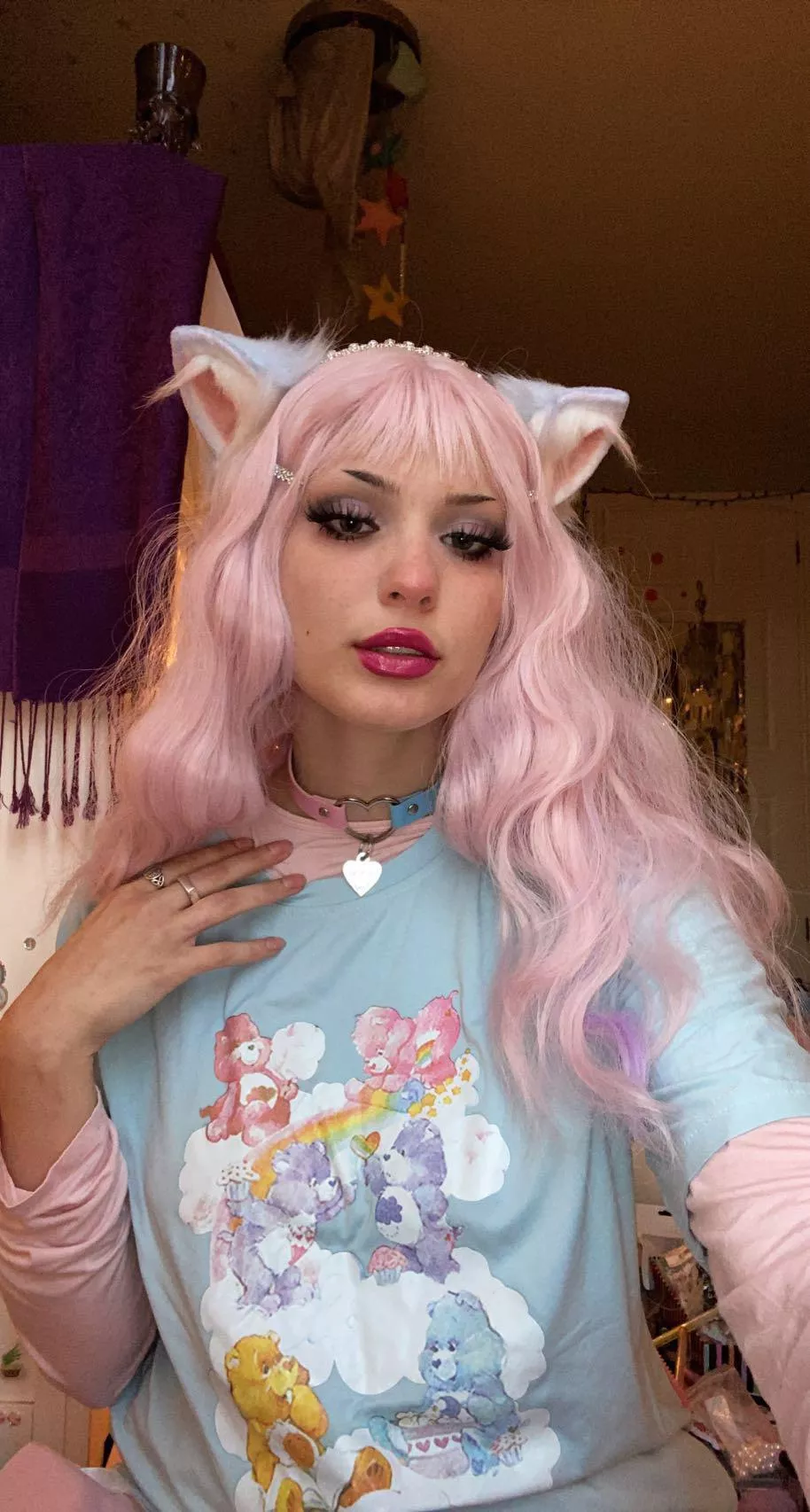 cotton candy collared kitty <3 posted by realmkitten