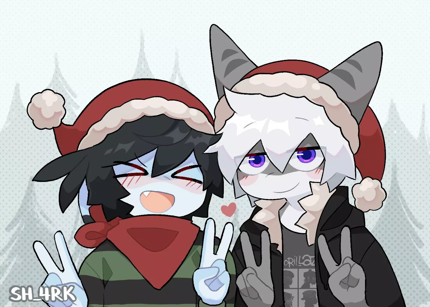 Cozy winter sharks (Artist - @SH_4RK) posted by milessoaceboy