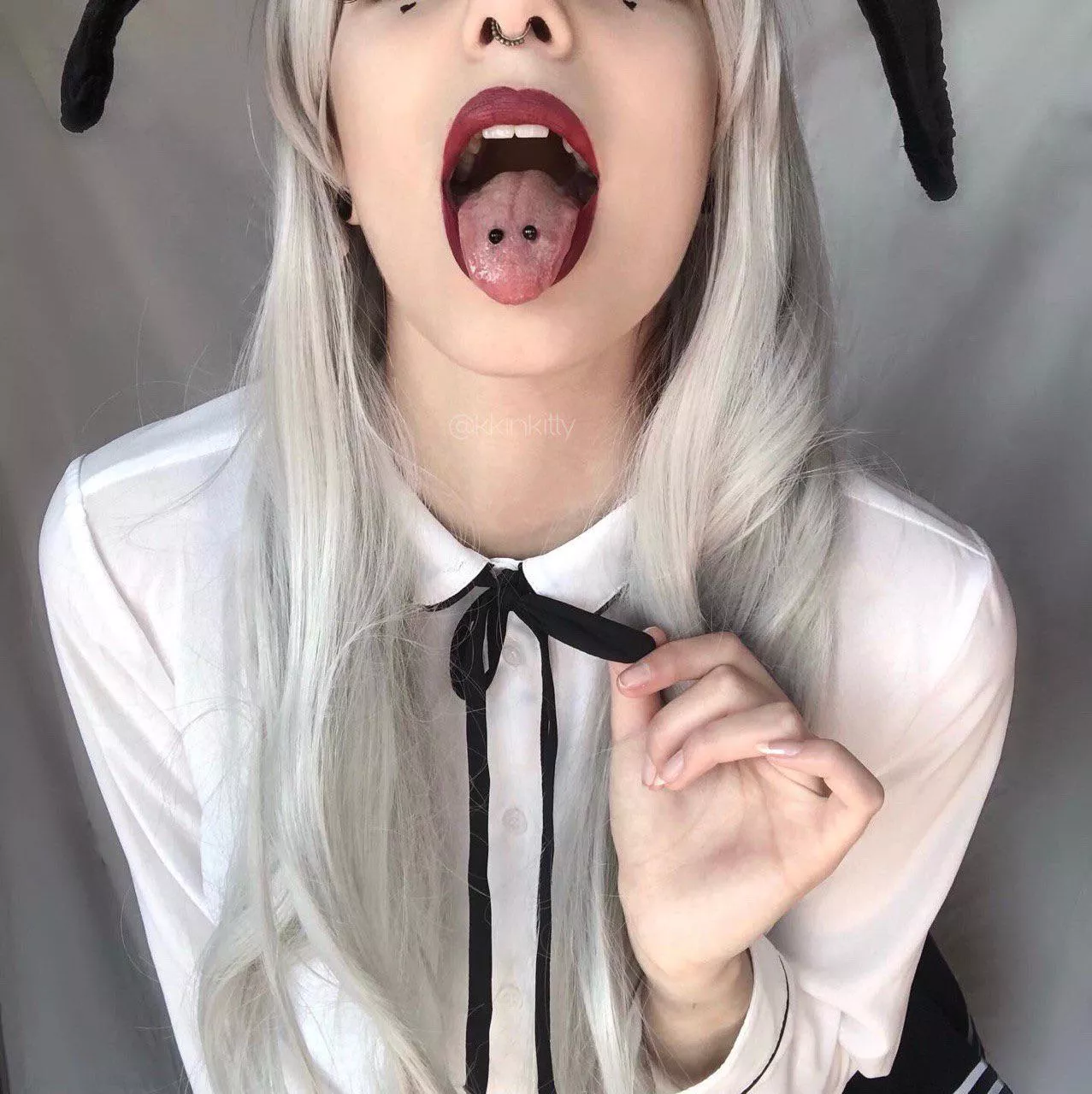 Cum here on my pierced bunny tongue 🐇 posted by kkinkitty