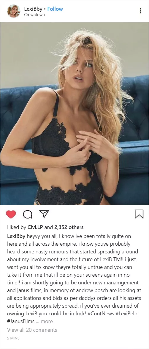 Cuntagram - Ever Wanted to own Lexi B? Read Below xox posted by LexiBMDE