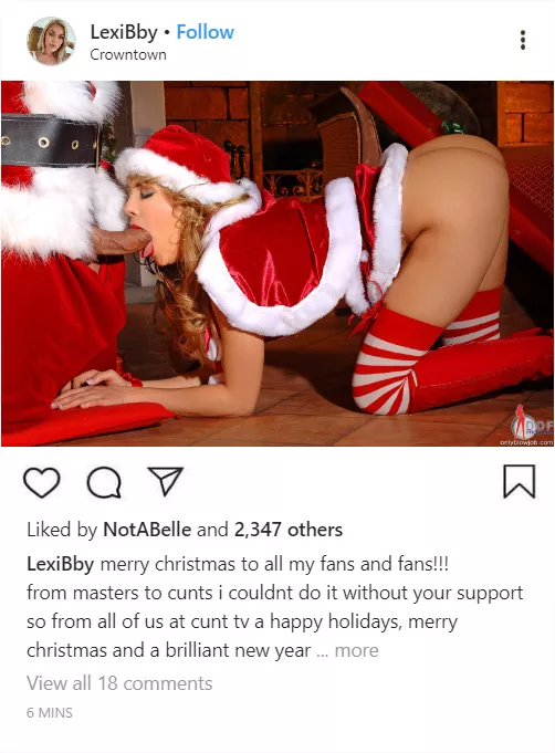 (cuntagram) - hope you have a naughty christmas!! posted by LexiBMDE