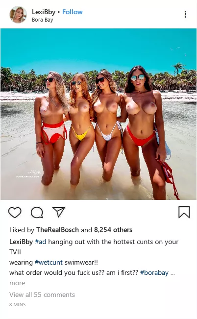 [cuntagram] @Lexibby another banged bitches photoshoot!! if youre in bora bay cum say hi!! #CivMedia posted by [deleted]