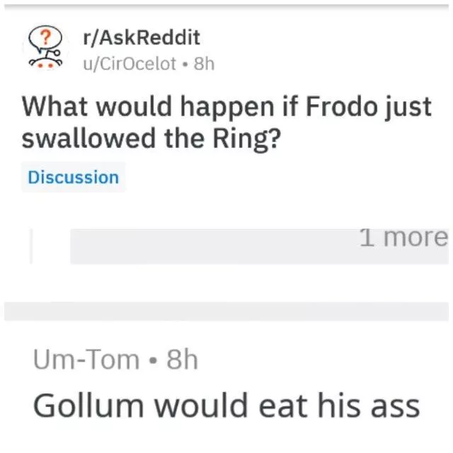 Cursed_Gollum (X-Post r/lotrmemes) posted by jojothehomo99