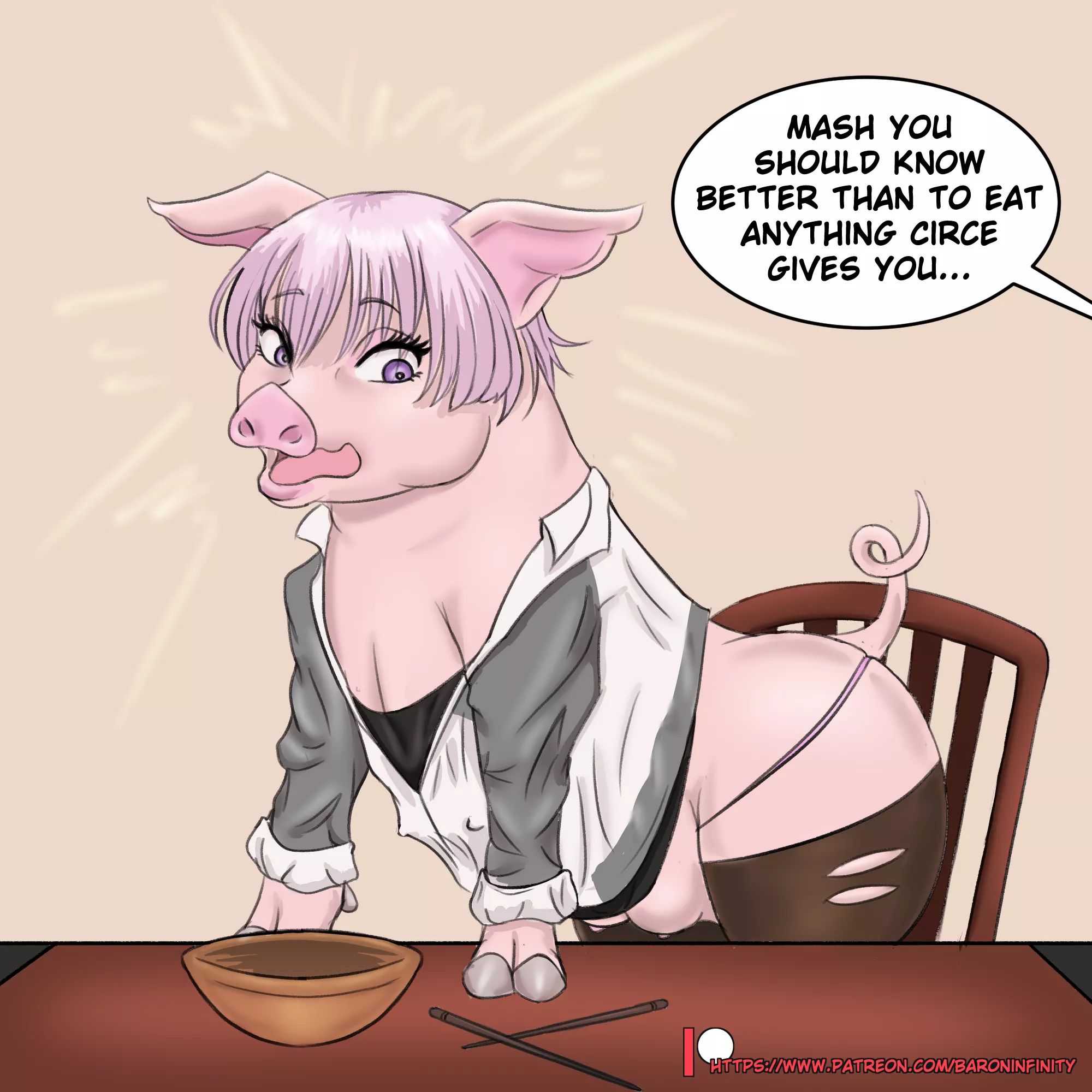 Cursed Mash, Circe's New Piggy [F Human -> Pig] by BaronInfinity posted by BaronInfinity