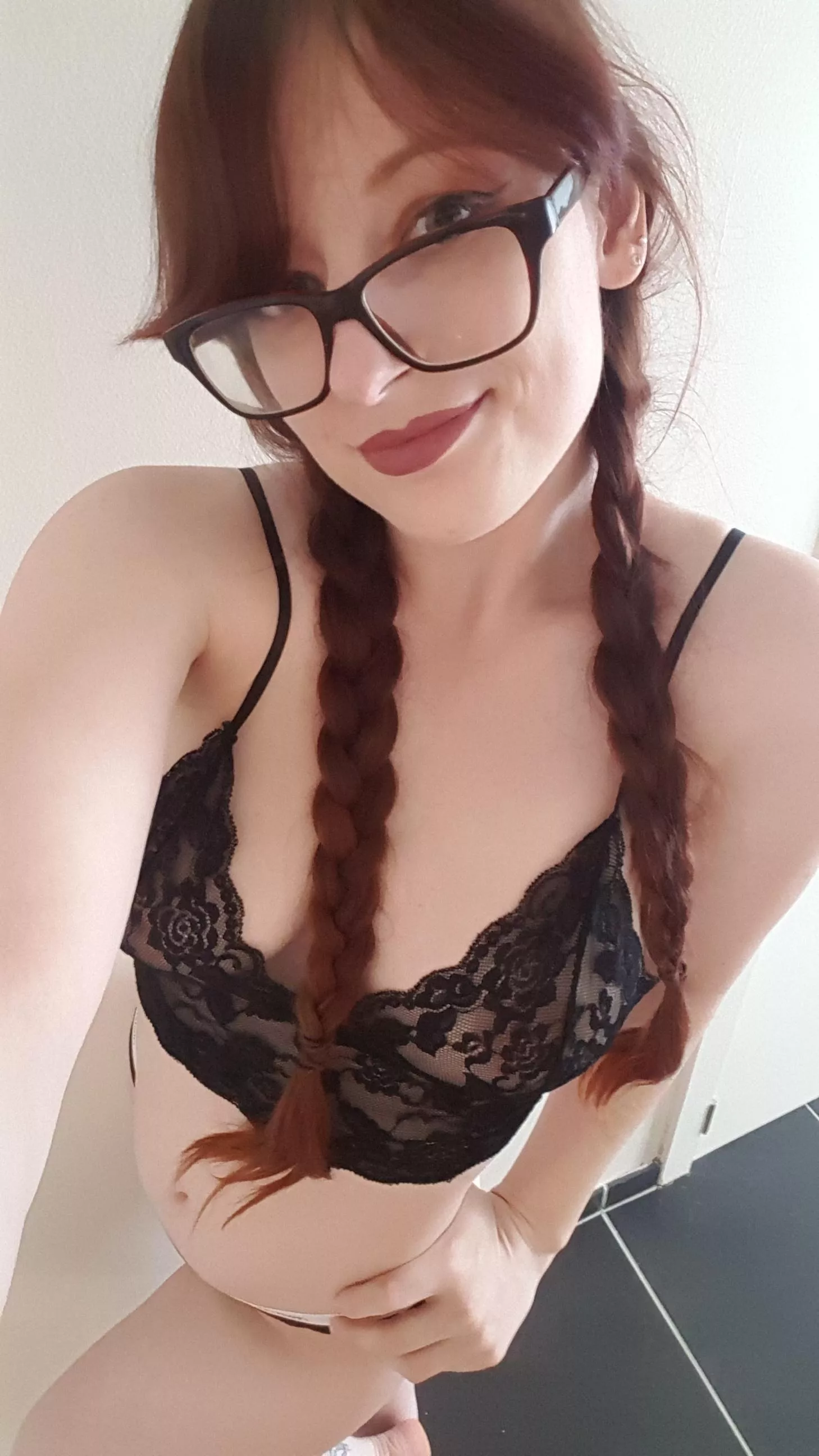 Cute braids and comfy lingerie posted by Pyroddiction