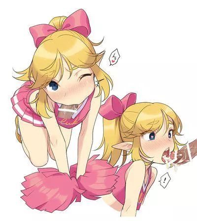 Cute cheerleader Link sucking a popsicle posted by MetalTendo