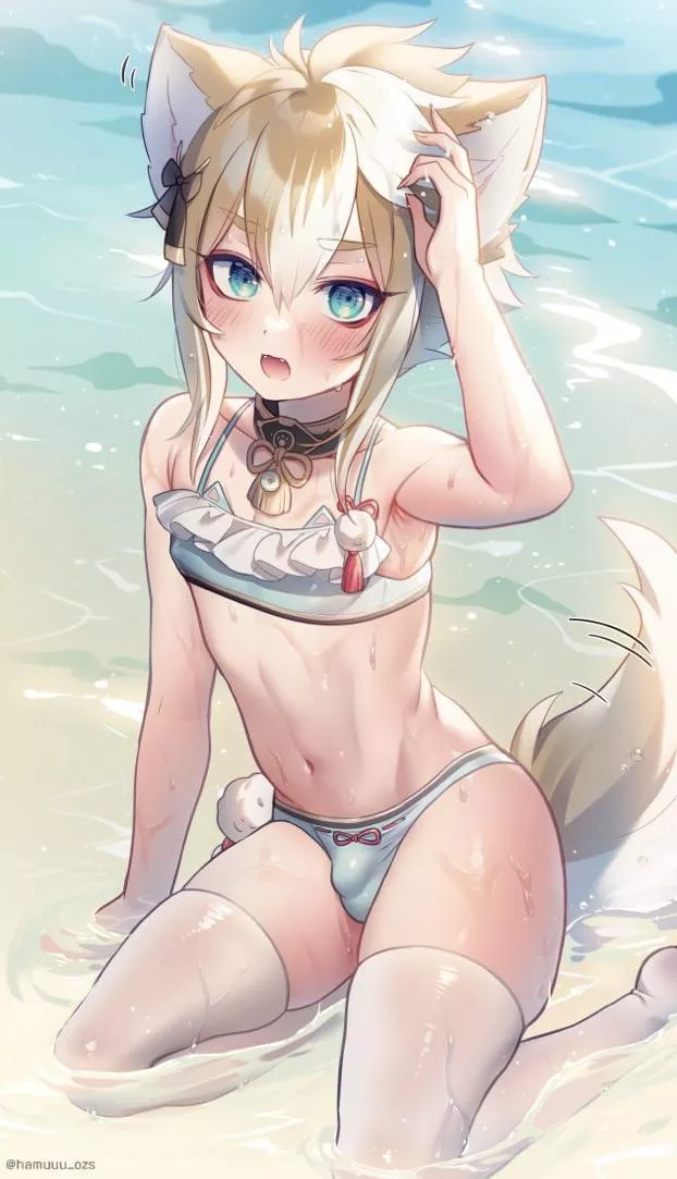 cutie on the beach :3 posted by iAkula