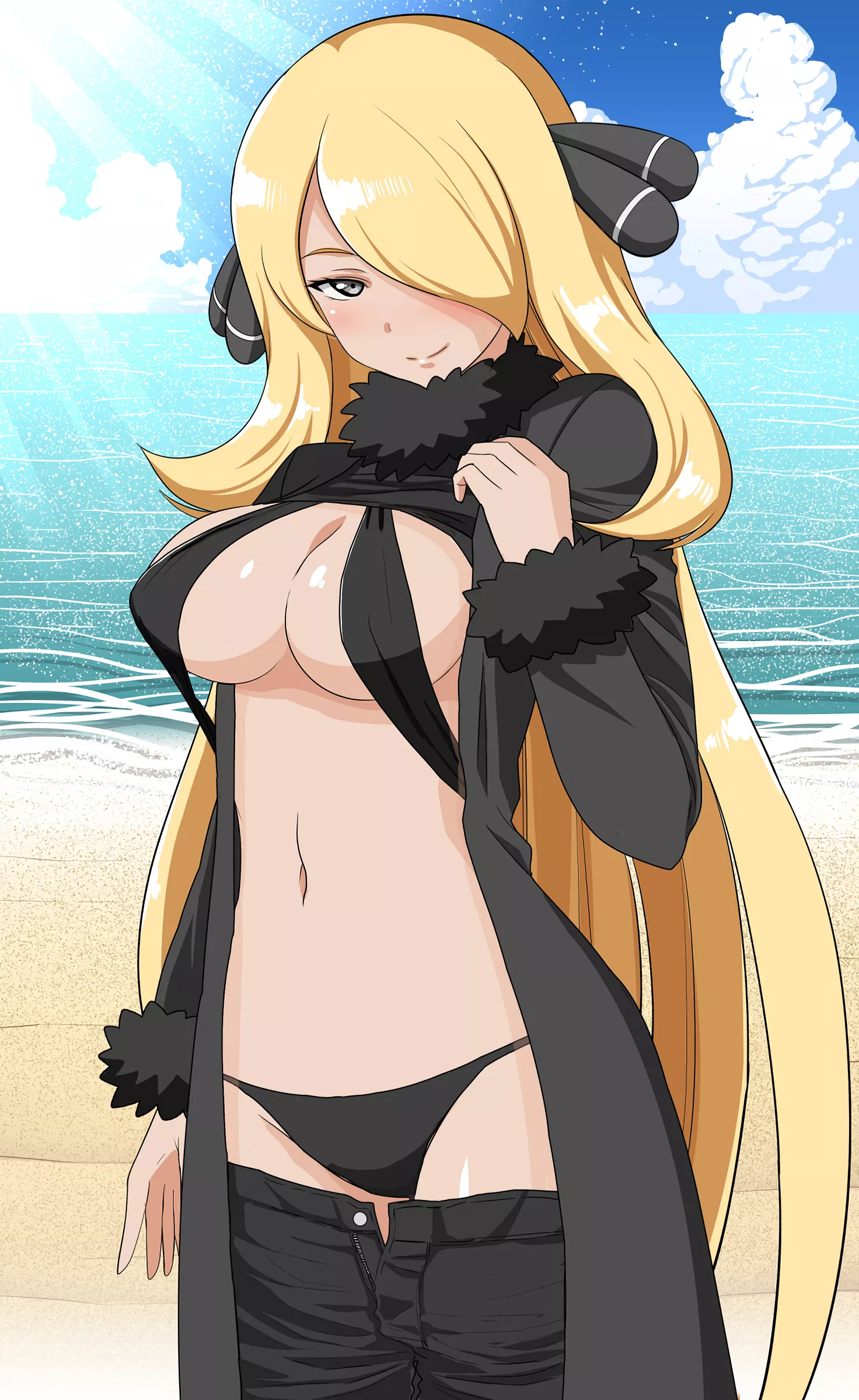 Cynthia's black swimsuit~🖤 posted by Spiritual-Function