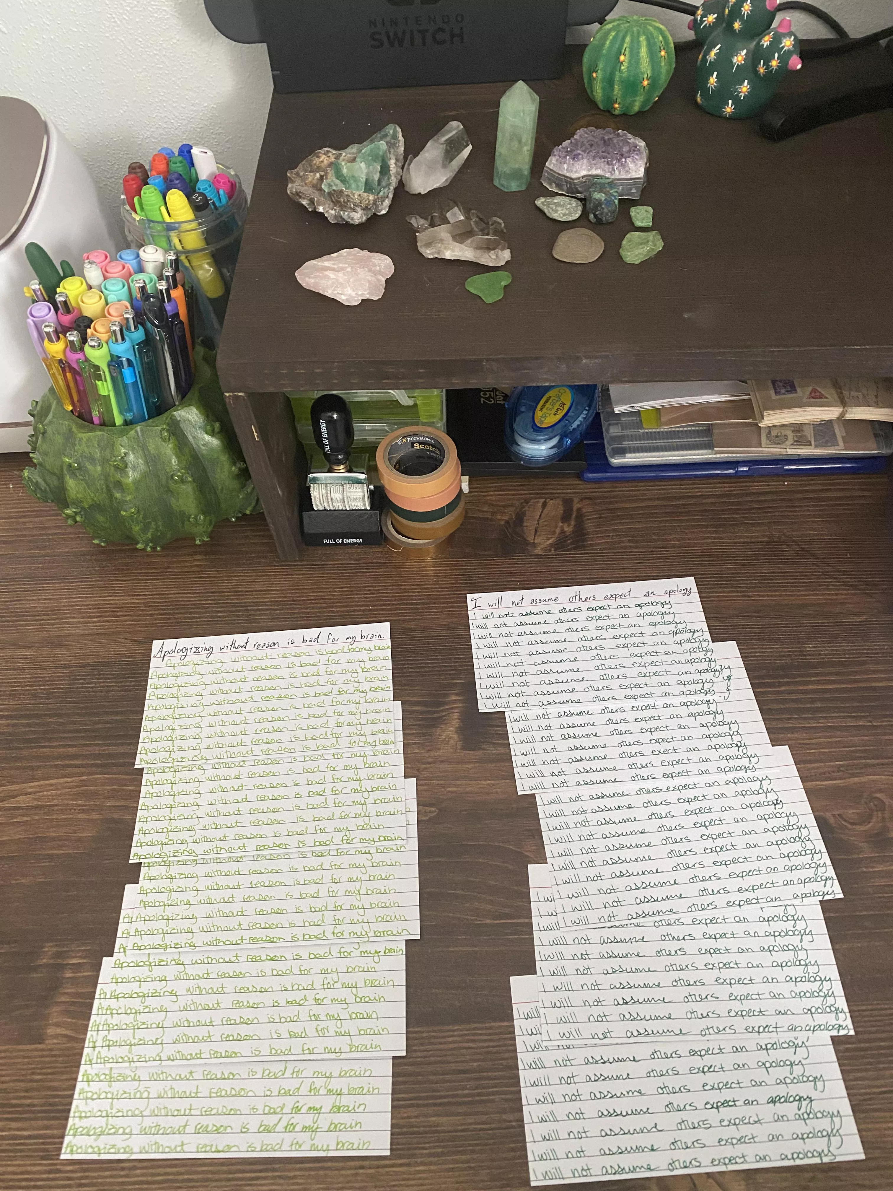 Daddy made me write 100 lines! And I wasnâ€™t allowed to do arts and crafts until I finished â€˜em! ( ; Ï‰ ; ) posted by peachiekit