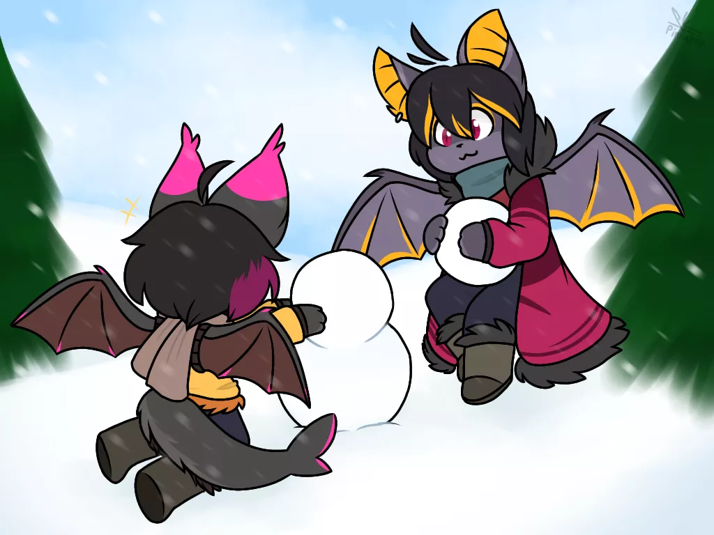 Day 1: Snowfall [Art by me] posted by Pinkapop