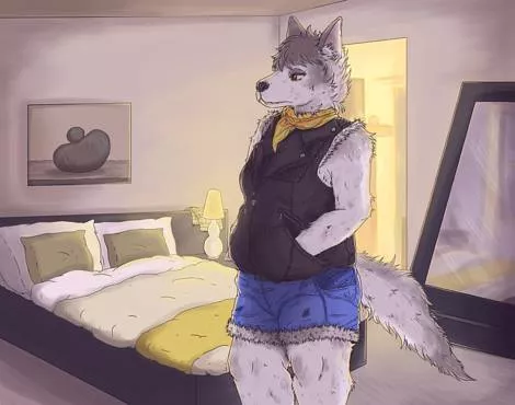 Dealing with post traumatic stress, honestly, just getting on my feet pads out of bed or wherever I sleep, is a struggle in itself for me (Done by Liqdra9) posted by JesstheLycaonPictus