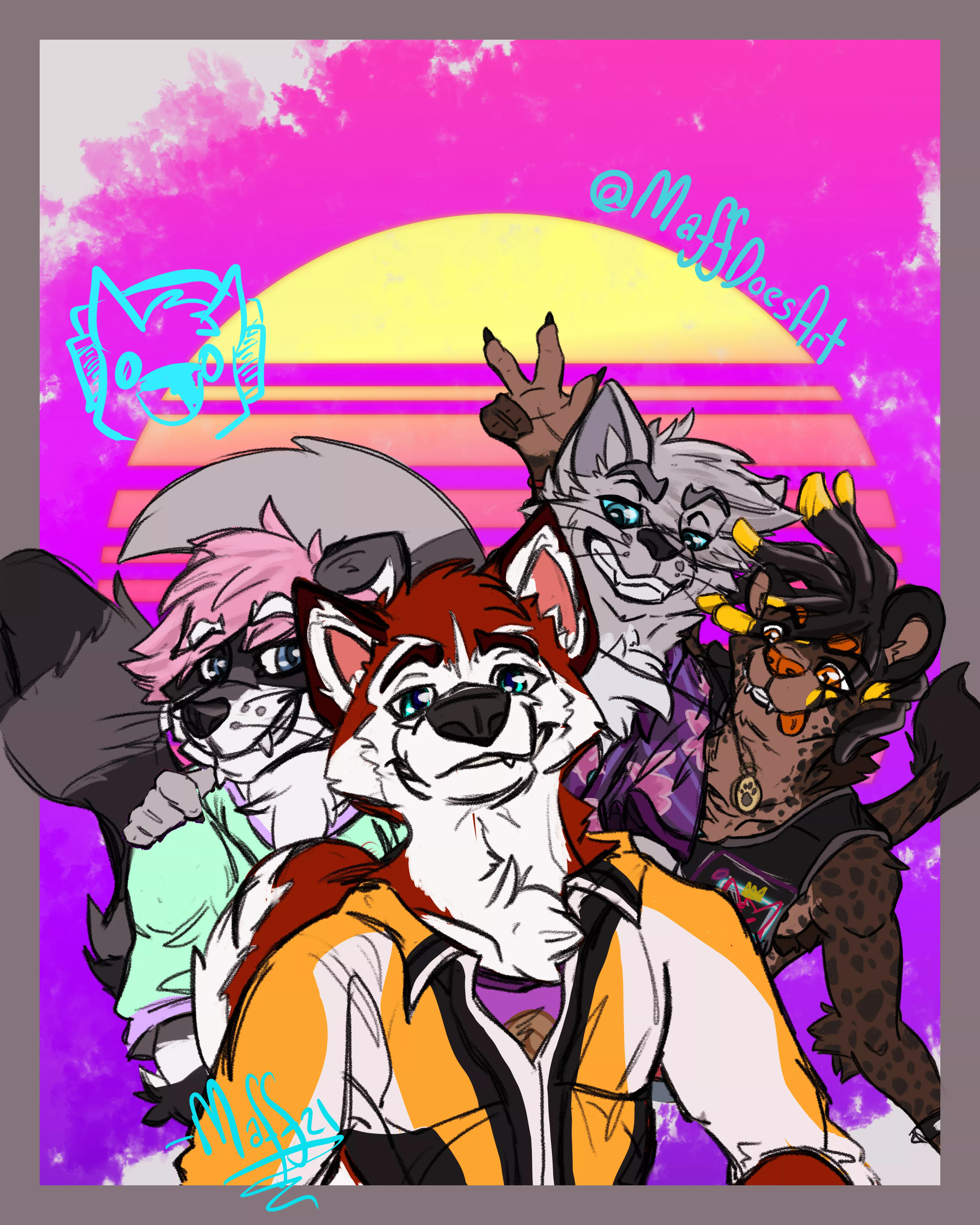 Denfur Series: The Squad. Art: @MaffDoesArt on Twitter posted by MaffDoesArt