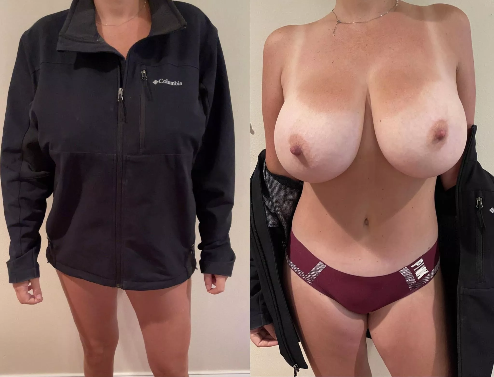 Did my jacket do a good job of hiding my big mom boobies? posted by wisconsinWife