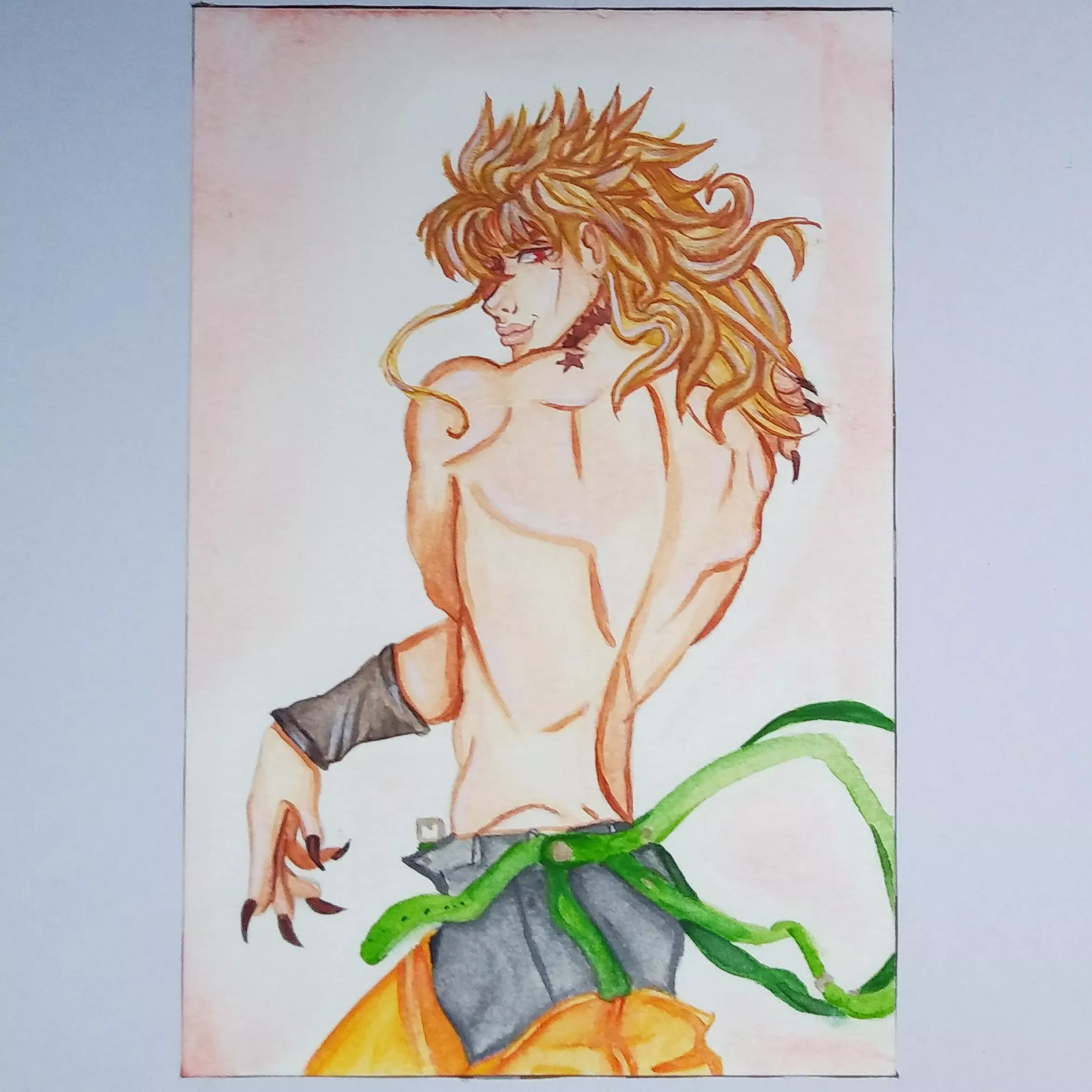 DIO ( jojos bizarre adventure) softcore painting I made for a friend. Look at those muscles~ posted by bellusinlove