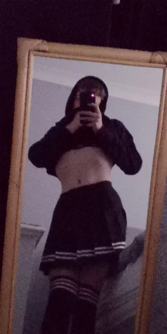 Do you like me in a skirt? 💕🥺 posted by Briishfemboy