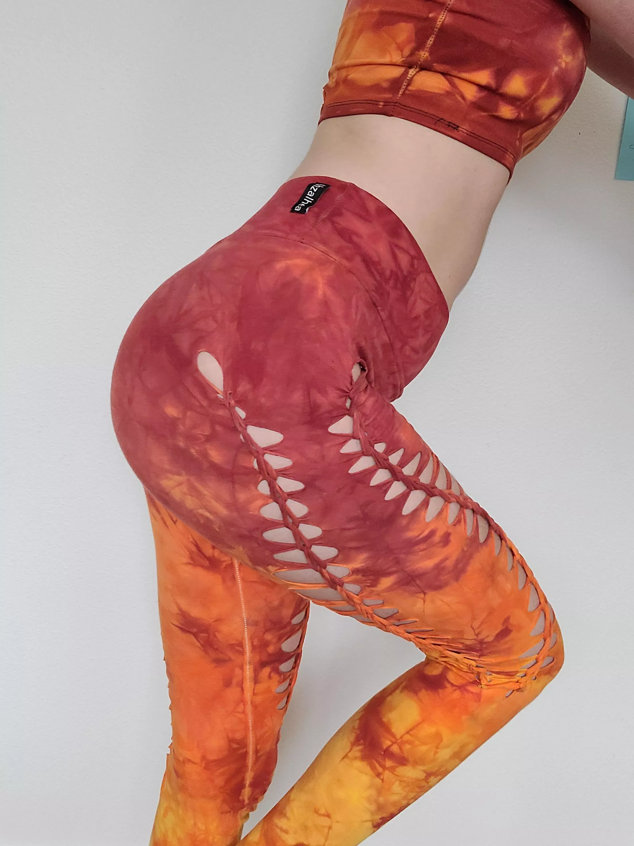 Do you like my fiery yoga pants? posted by whoreporeal