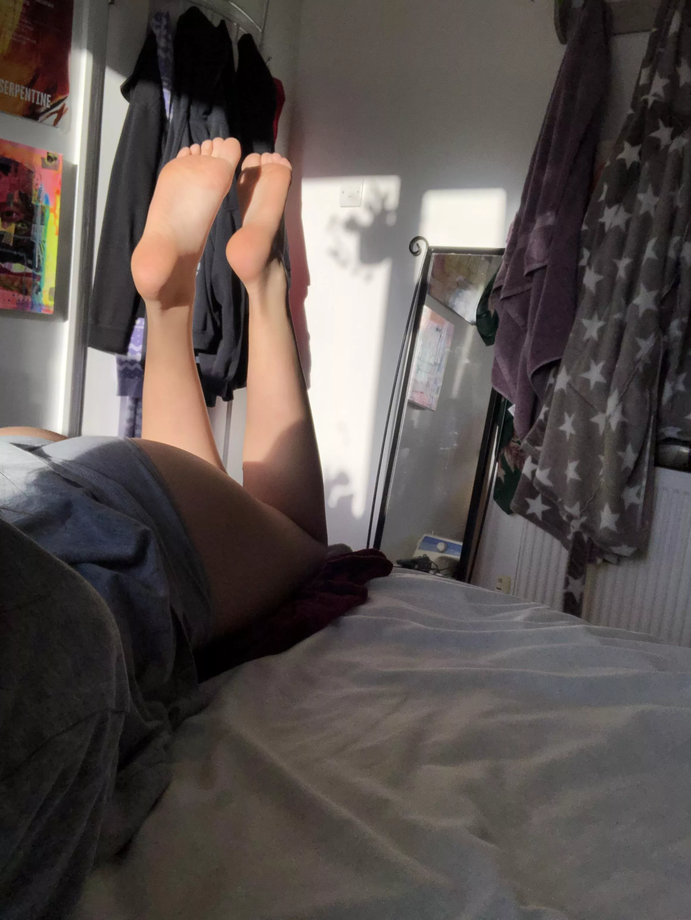 Do you like the way the sun illuminates my soft soles?☀️ posted by socks_for_you