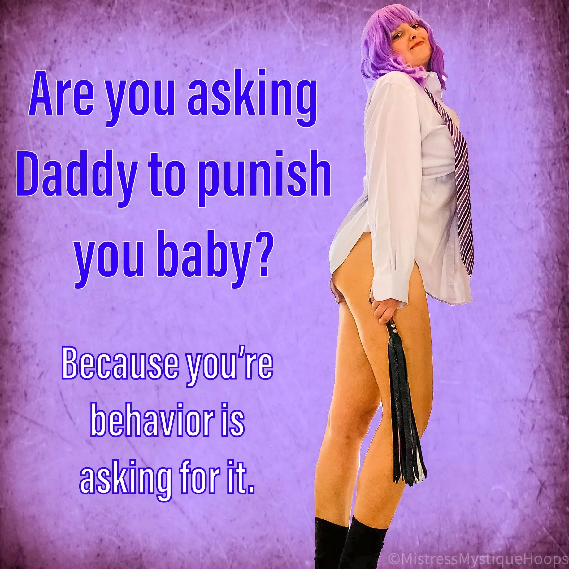 Do you plan on obeying Daddy? 💜 posted by MistressMystiqueHoop