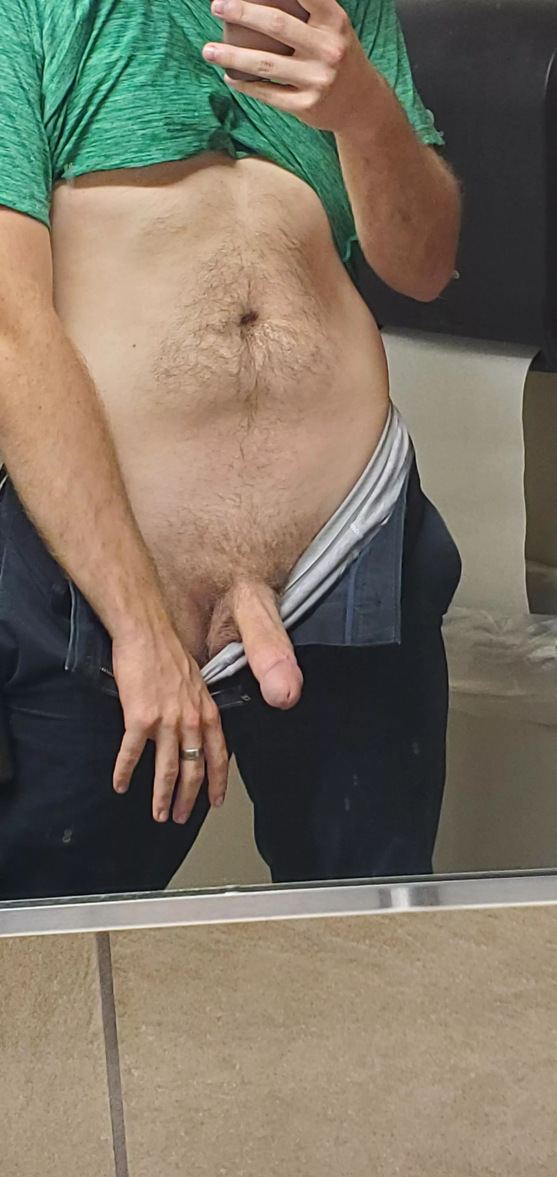 Does the work bathroom count as in public? Oh well, here's my cock. posted by Think-Ad-1998