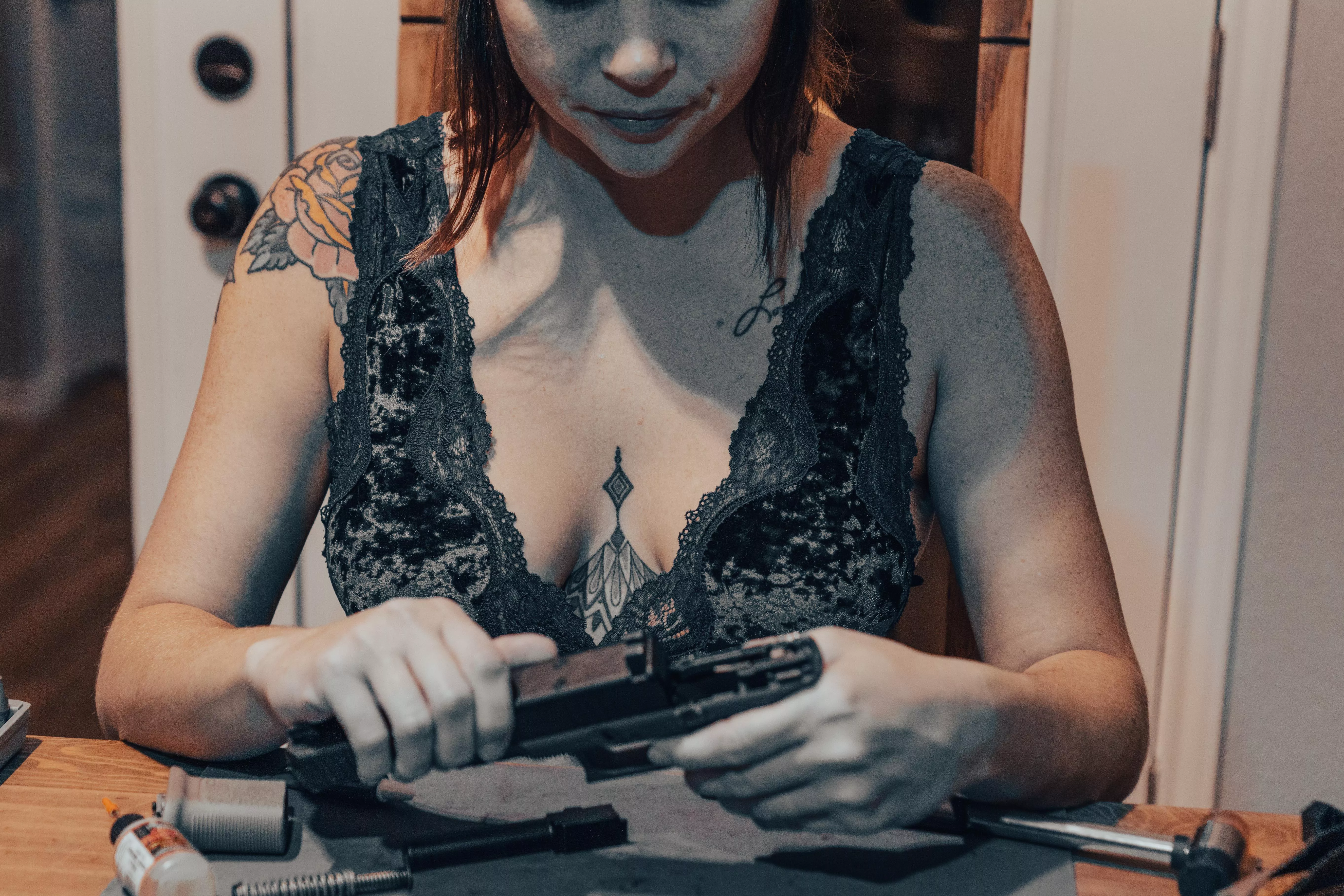 Does your wife clean her guns in lingerie? ðŸ’– posted by badbarbie-tx