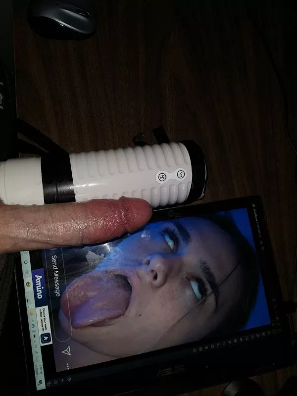 Doing Fleshlight stroking videos on Kik mrjuicycock1 doing tongue out begging posted by kik-mrjuicycock1