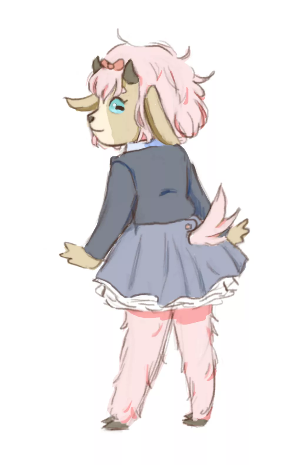 Doodle of a goat girl, any name suggestions? posted by SemiokF