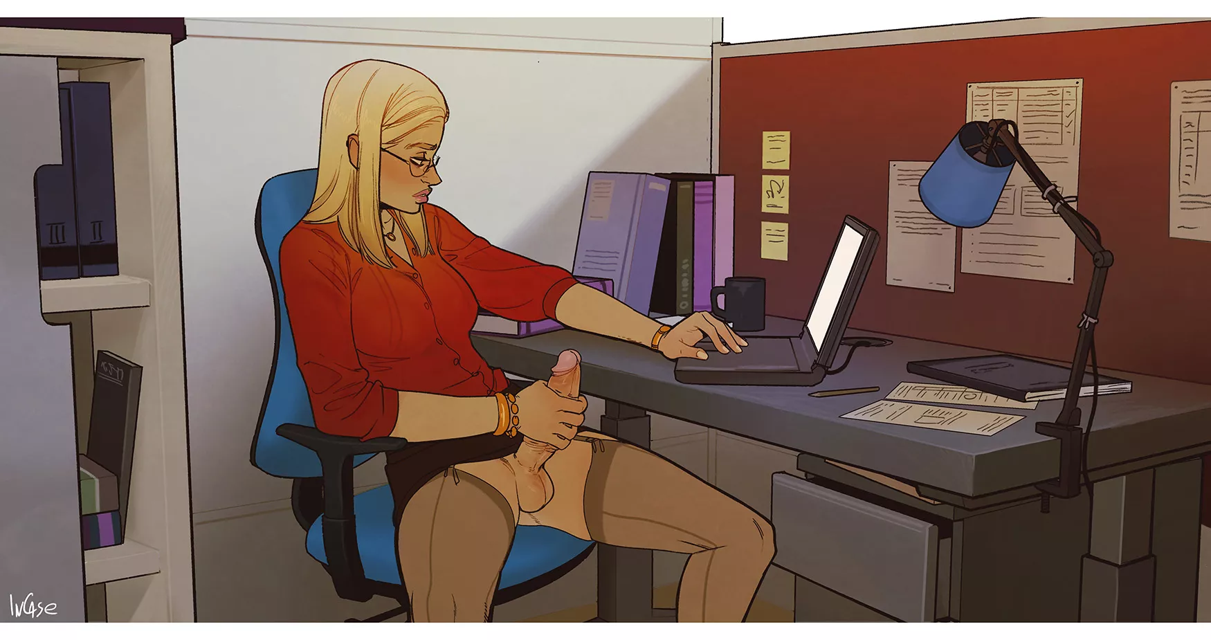 Downtime at the office (incase) posted by BigMilfyGothFuta