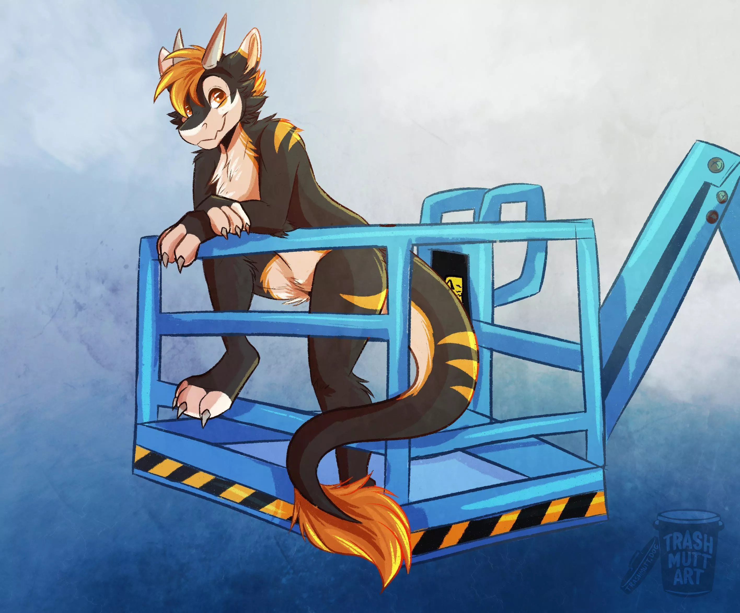 Dragon at Work 🚧 (art by me - TrashmuttArt on Twitter) posted by trash-mutt