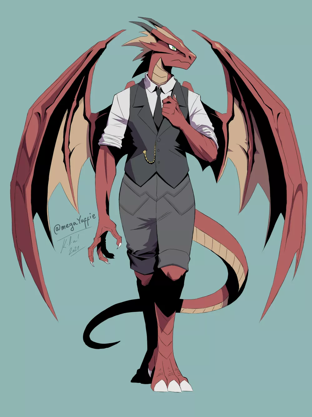 Dragon businessman for a planned dating sim game (My IG: @megaYuffie) posted by Fox_in_soxx