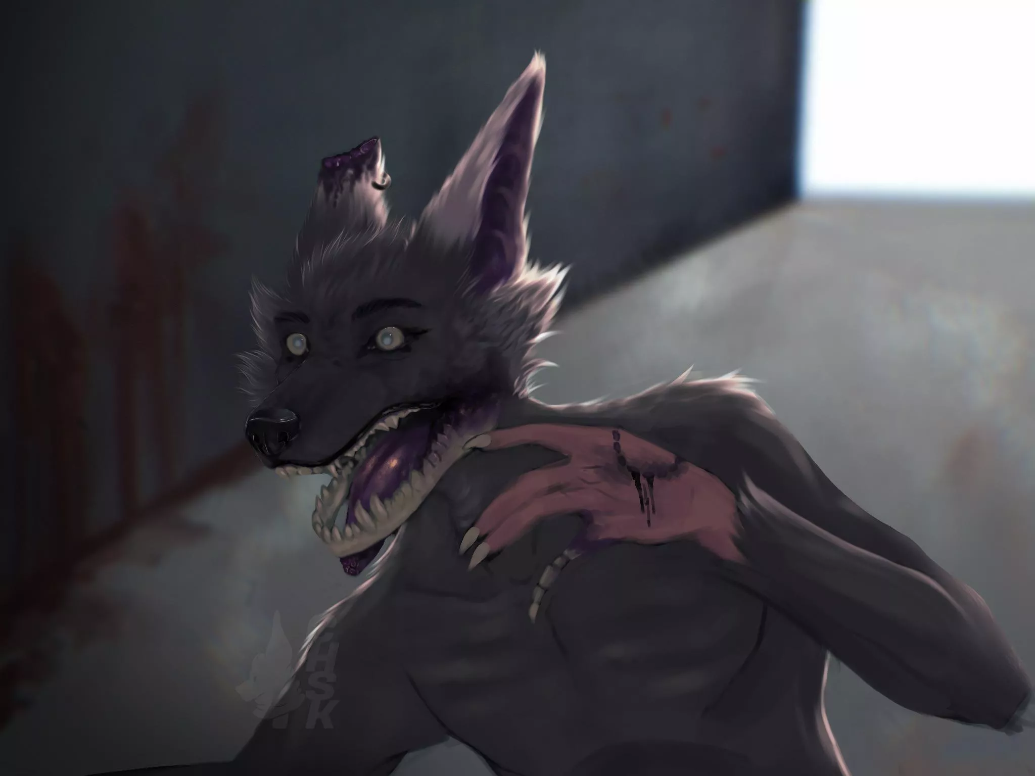 Drew my fursona as a zombie! (Art by me) posted by that_skull