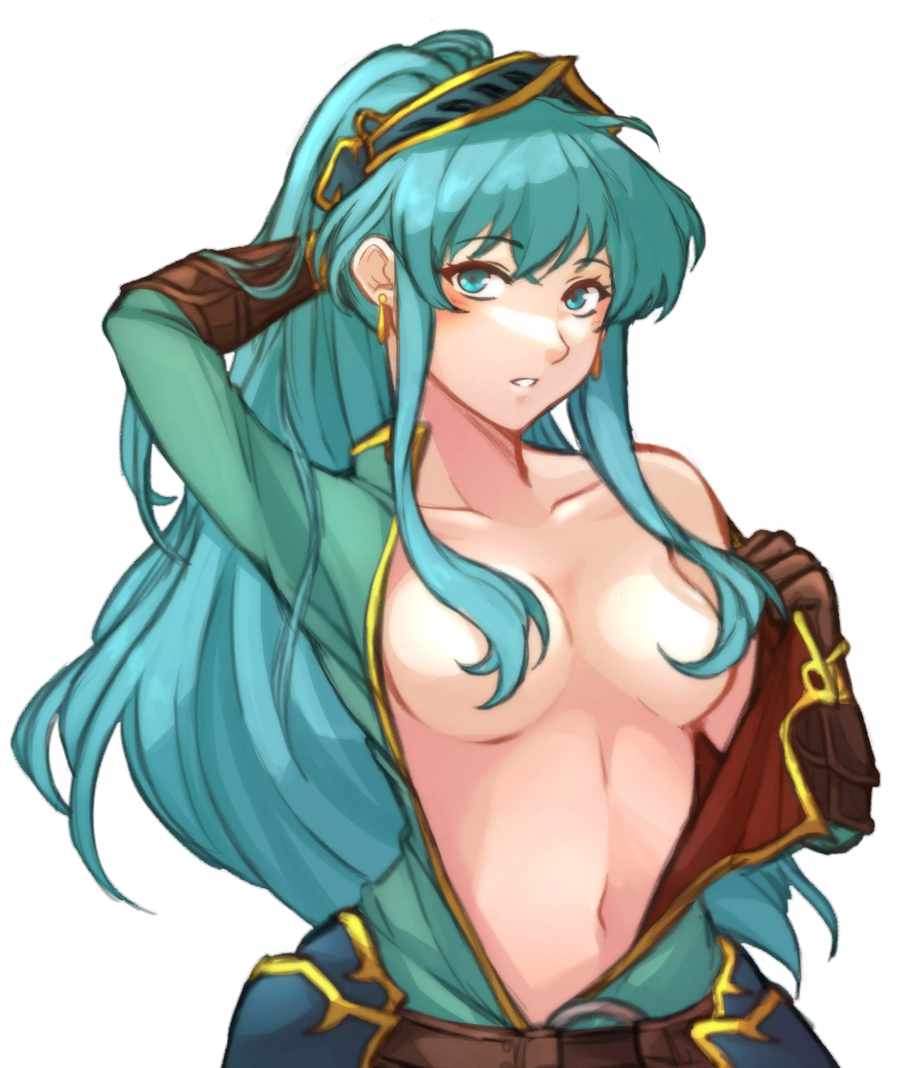 Eirika taking off Ephraim's clothes (@tridisart) posted by fe30010