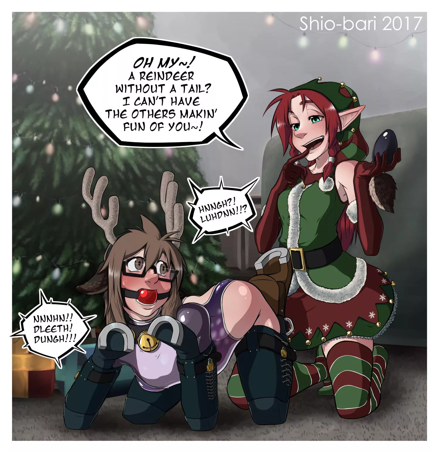 Elf preparing the Raindeer for Christmas posted by AwesomeNiss21