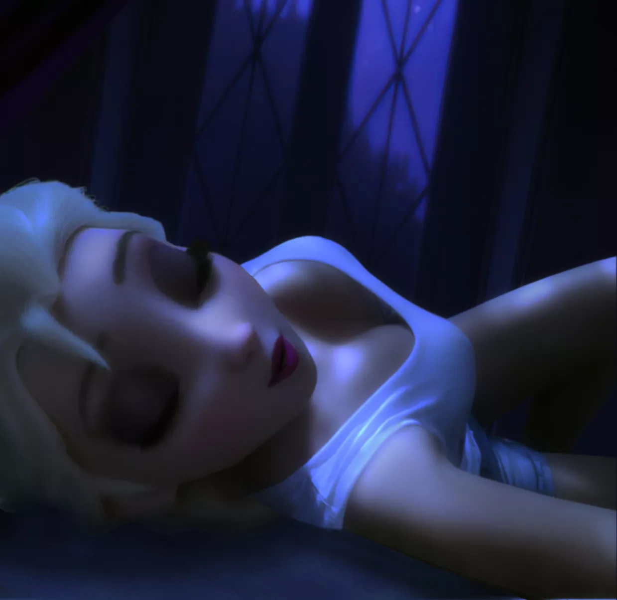 Elsa sleeping. (OC) posted by Rastifan