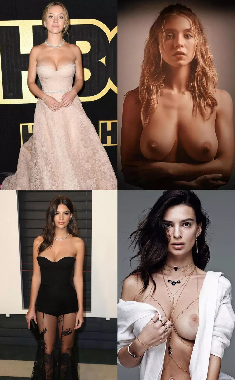 Emily Ratajkowski and Sydney Sweeney two of the hottest teases nudes |  GLAMOURHOUND.COM