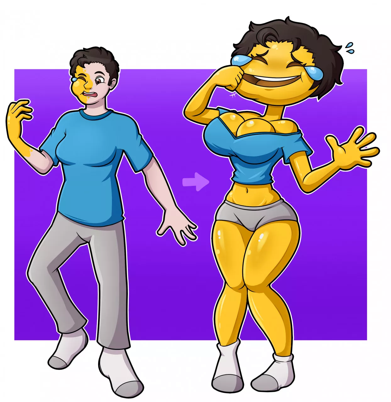 Emoji TF [Human -> Anthro ðŸ˜‚] by Cloney posted by notmma